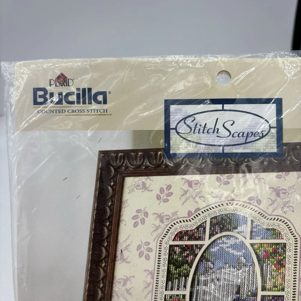 Vintage Bucilla Cross Stitch Kit Scapes‎ 5.5x7.5 English Gate 43637 Counted 2004